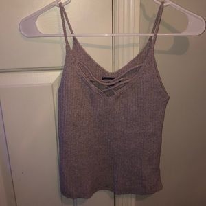 Tank top with crossed front